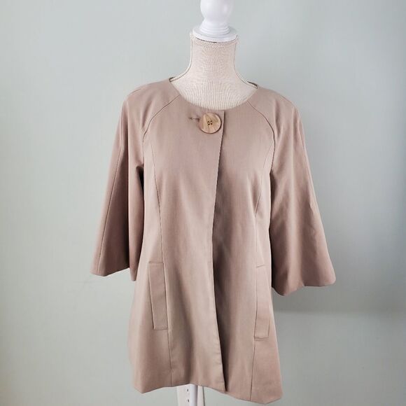 KENZIE WOMEN'S SWING JACKET POCKETS ONE BUTTON 3/4 LENGTH SLEEVES SIZE 8 - Picture 1 of 6